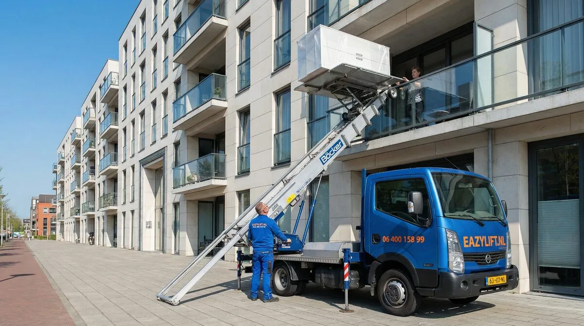 Goedkope verhuislift in actie